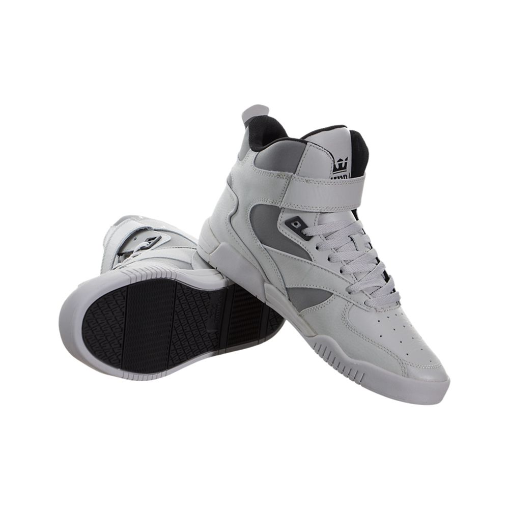 Baskets Montantes Supra Bleeker Blanche White/Light Grey Homme | IOS-46758906